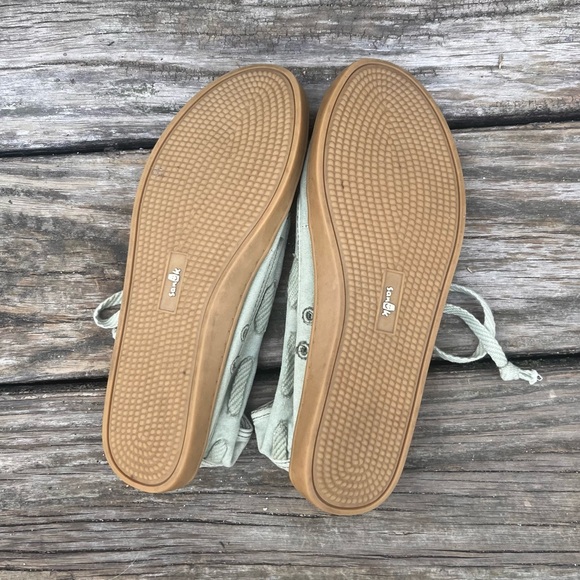 SANUK WOMENS 7 OLIVE GREEN CHUKKAS VEE K SHAWN BOAT BOOT SHOES - Picture 4 of 7